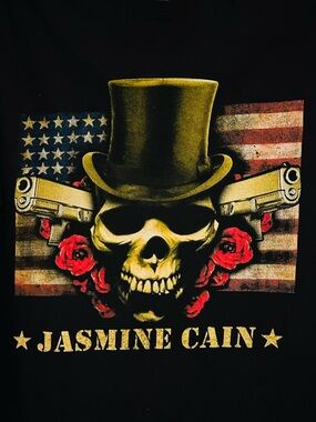 JASMINE CAIN Black Graphic Skull Tee